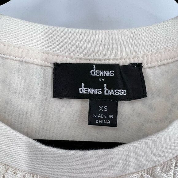 Loft Sequin & Dennis Basso Lace overlay sweatshirt Top XS Sweaters Pullover Gray - Picture 14 of 16